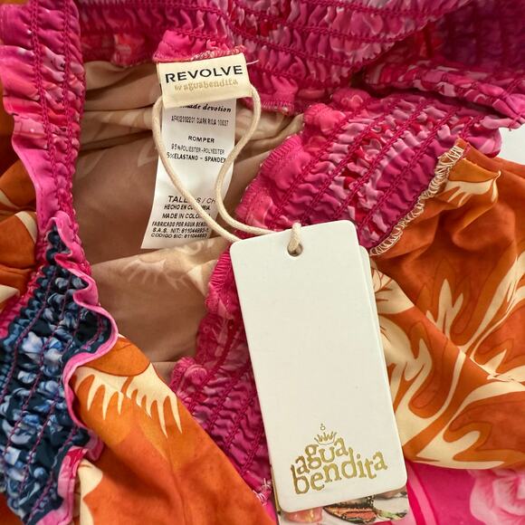 Revolve x Agua Bendita Floral Romper Clark Rioja Size S NWT - Picture 9 of 9